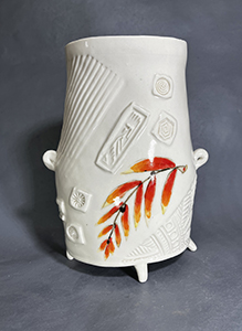 Image of the porcelain paper clay work Autumnal Vase by Jerry L. Bennett.